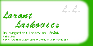 lorant laskovics business card