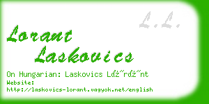 lorant laskovics business card